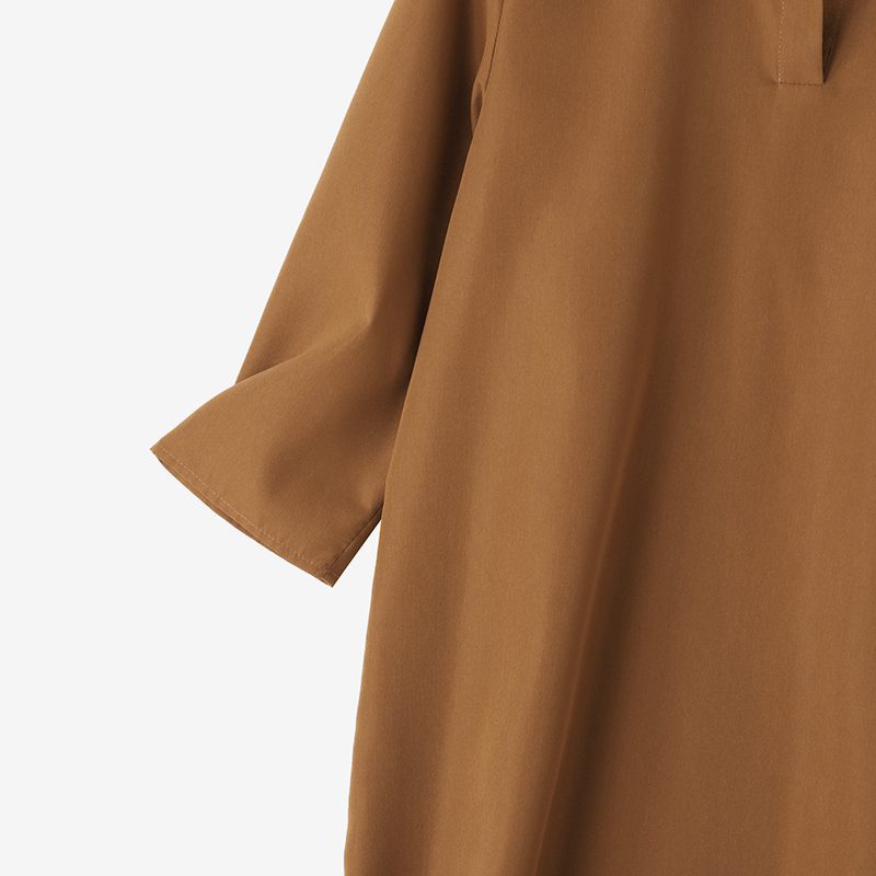 ZANZEA Women��s Dresses Turn-Down-Collar 3/4 Sleeve Elegant Office Side Split Plain Maxi Shirt Dress