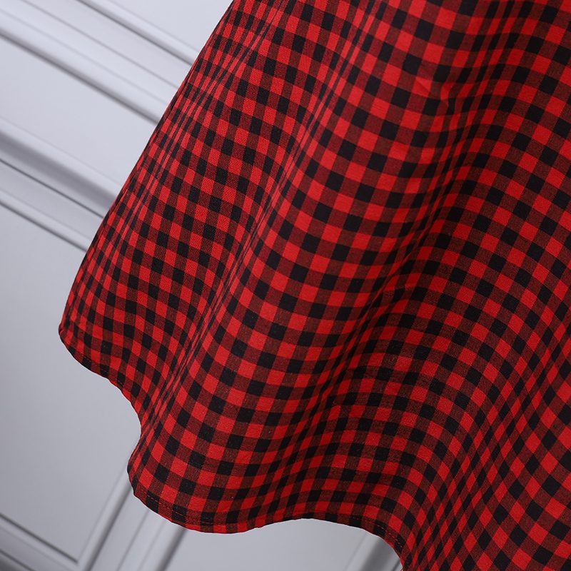 ZANZEA Elegant Style Women��s Dresses Daily Short Sleeve Lapel Plaid Loose Midi Shirt Dress