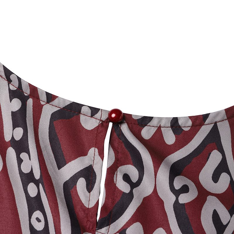 ZANZEA Womens Ethnic Long Dress Vintage Floral Casual Holiday Long Sleeve O-Neck Maxi Dress