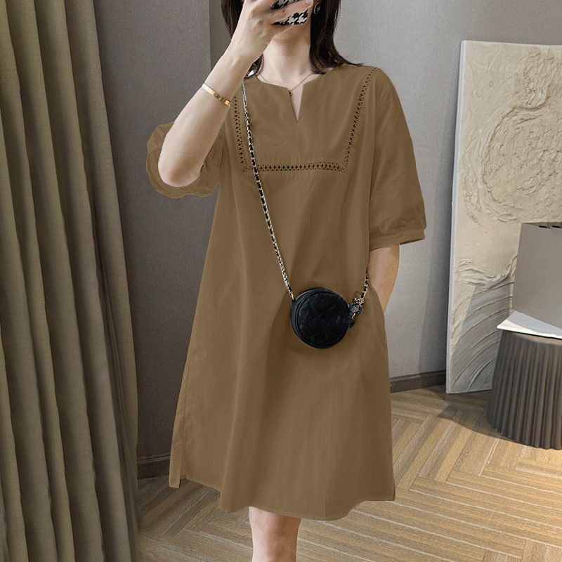 ZANZEA Elegant Style Women��s Dresses Bubble Short Sleeve O-Neck Causal Bohemian Midi Dress
