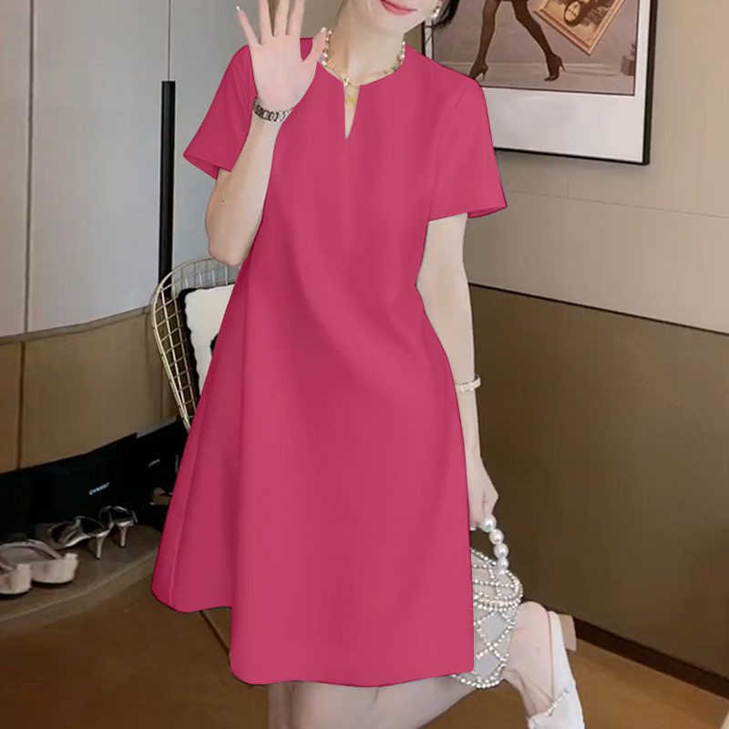 ZANZEA Elegant Style Women Summer Fashion V Neck Short Sleeve Sundress Casual Holiday Party Knee-length Dress