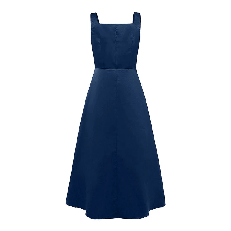 ZANZEA Womens Collect Waist A-Line Sundress Elegant Party Square Neck Tank Dress