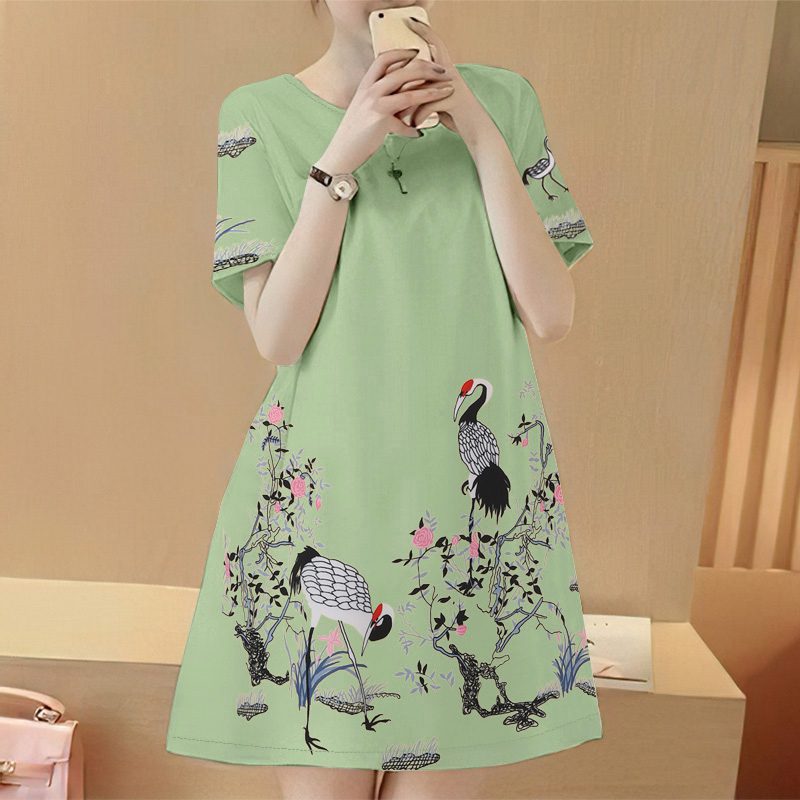 ZANZEA Elegant Style Women��s Dresses Casual Short Sleeved Party Floral Printed Loose Mini A-Line Dress