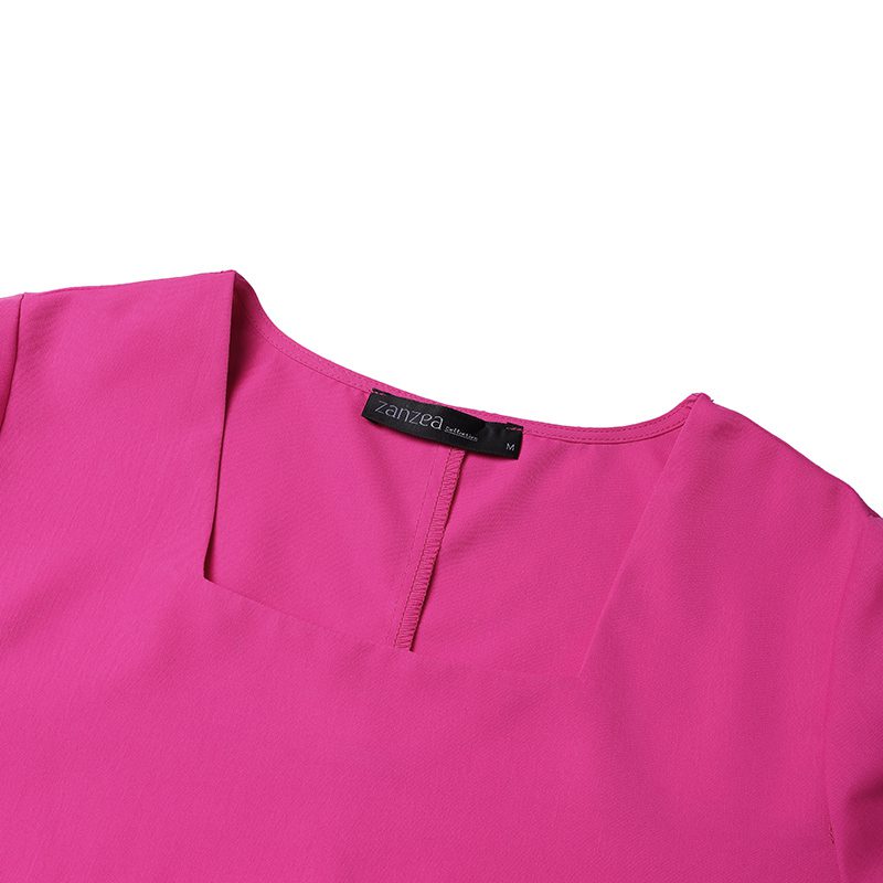 ZANZEA Women��s Dresses Summer Vintage Casual Lantern Sleeve Ruffled Trim Square Neck Loose Solid Dress