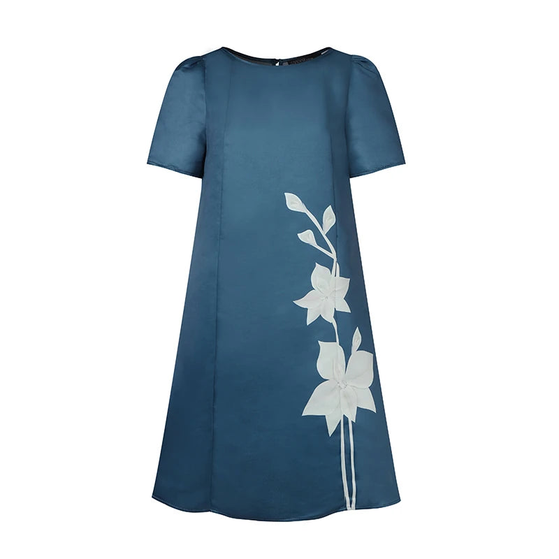 ZANZEA Flowers Print Womens Elegant Party Wedding Satin A-Line Dress Floal Print Dresses