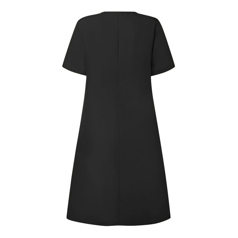 ZANZEA Elegant Style Women Summer Fashion V Neck Short Sleeve Sundress Casual Holiday Party Knee-length Dress