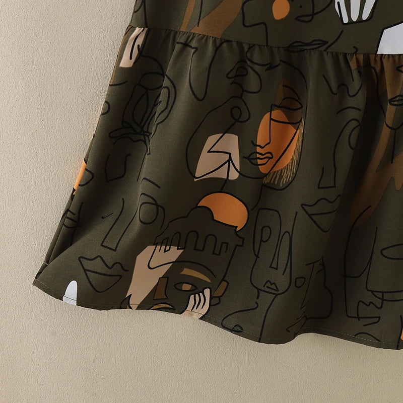 ZANZEA Elegant Style Women��s Dresses Sleeveless Round Neck Printed A-Line Mermaid Dress